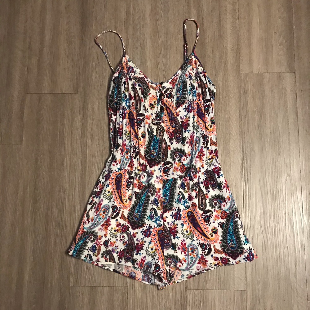 Paisley Tank Summer Romper - Picture 2 of 3